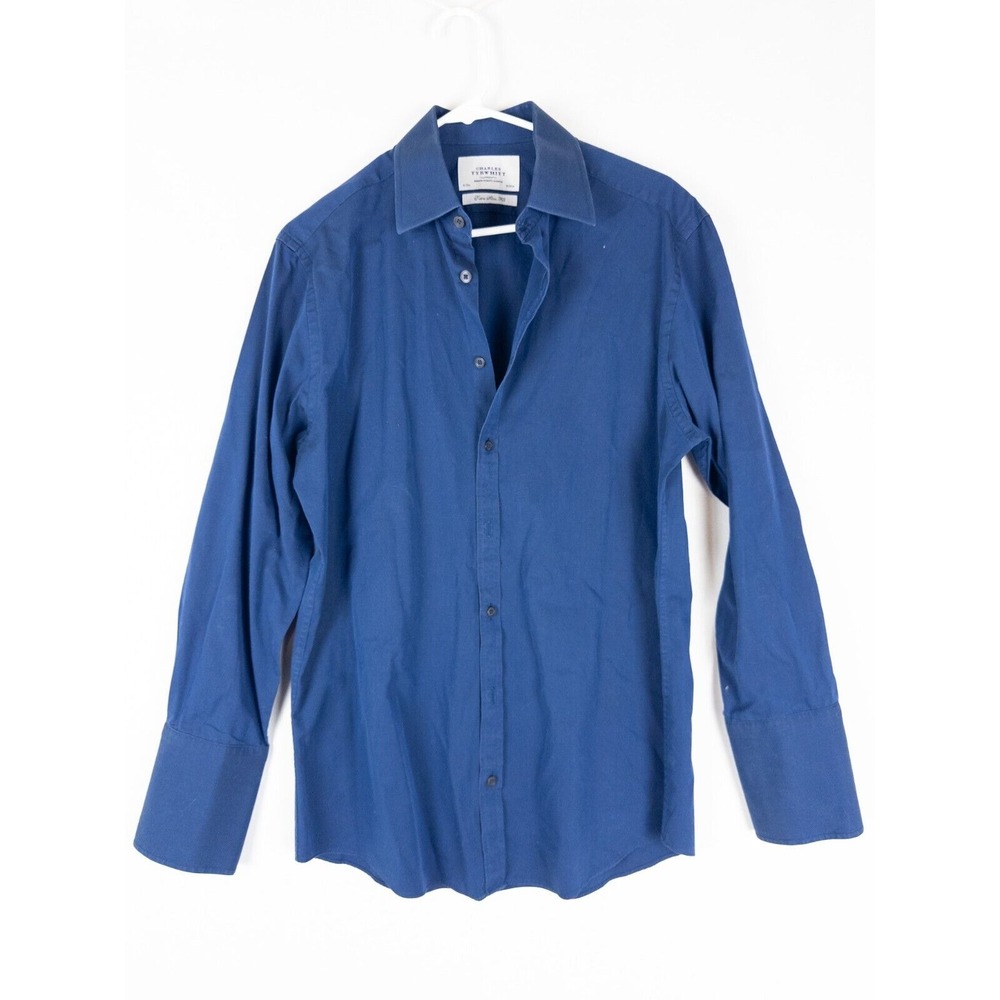 Charles Tyrwhitt Shirt‎ Mens 16 32in Medium Blue Button Up Slim Fit French Cuff
